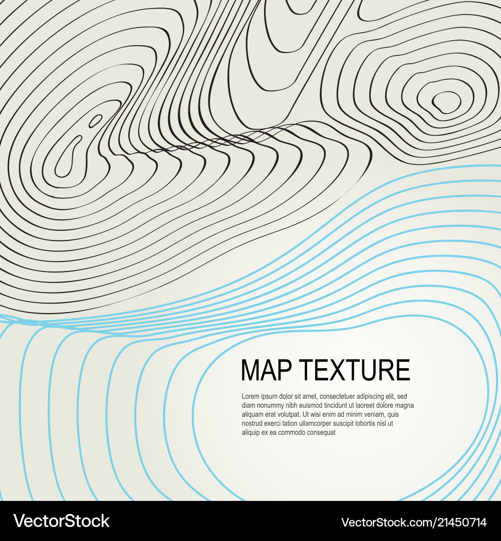 Topographical terrain map with line contours Topographical terrain map with line contours vector image