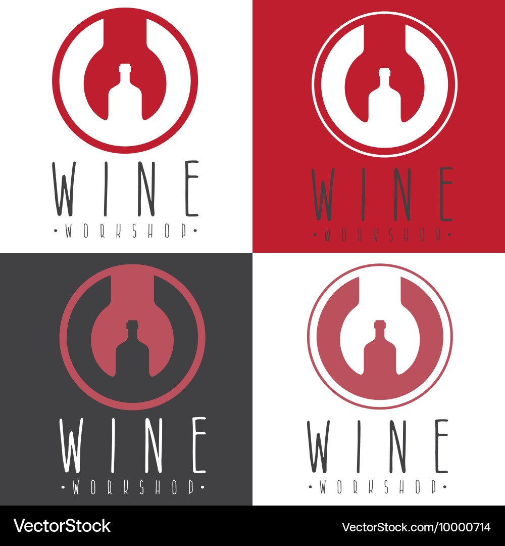 Wine workshop negative space concept with wrench vector image