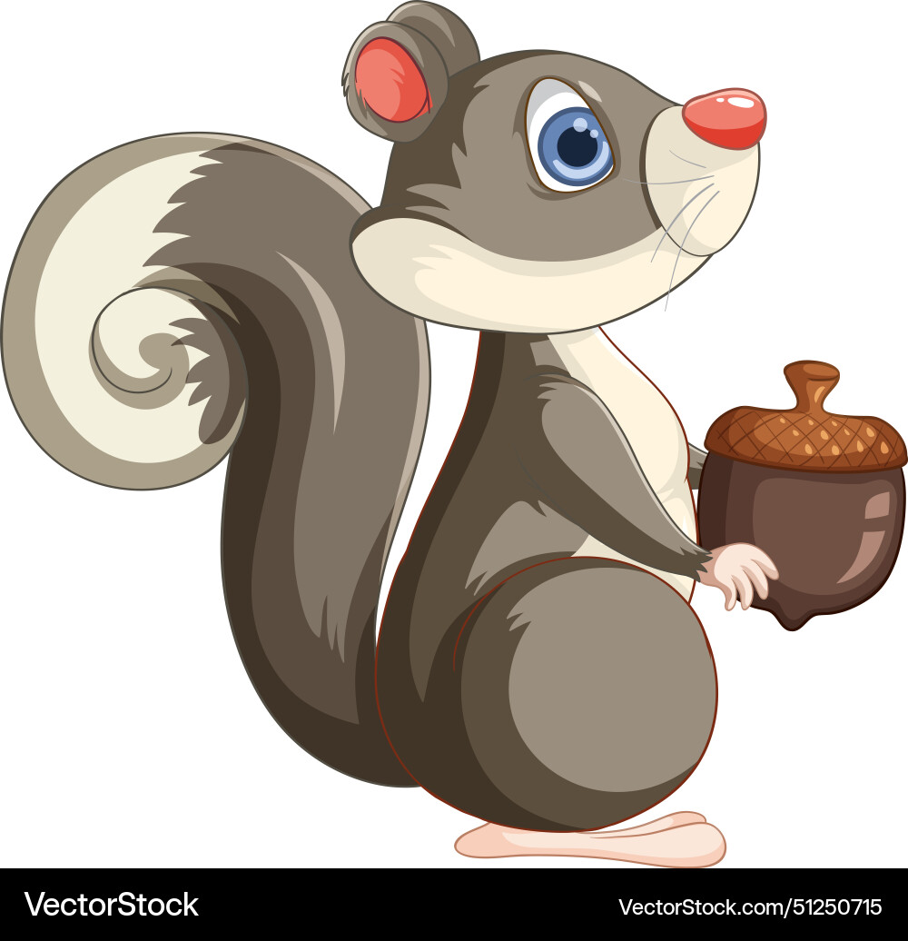 A squirrel with an acorn Vector Image