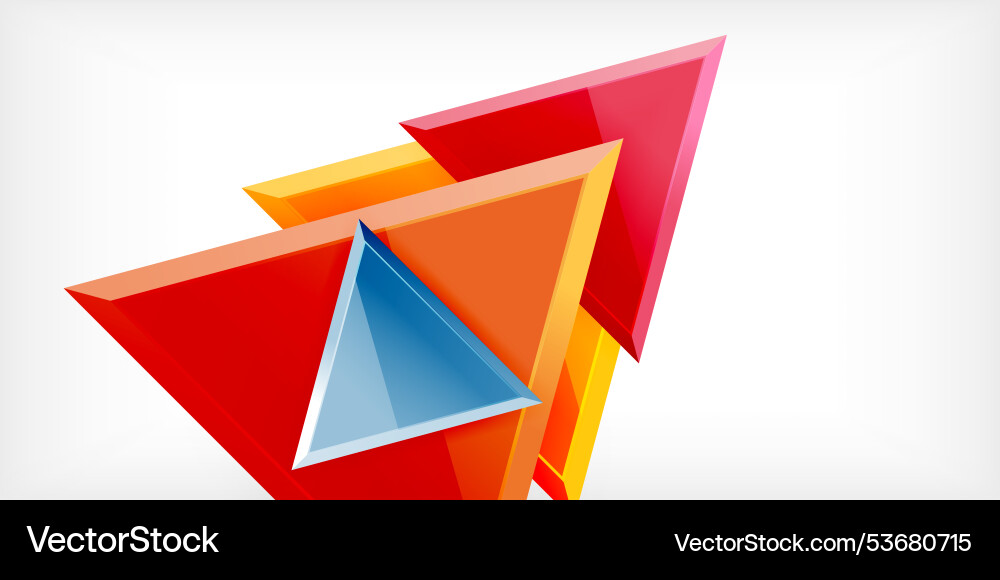 Abstract background - colorful triangles with 3d Vector Image