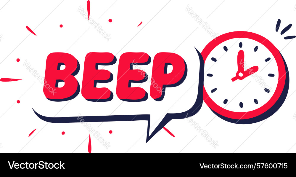 Alarm clock beep sound notification icon design vector image