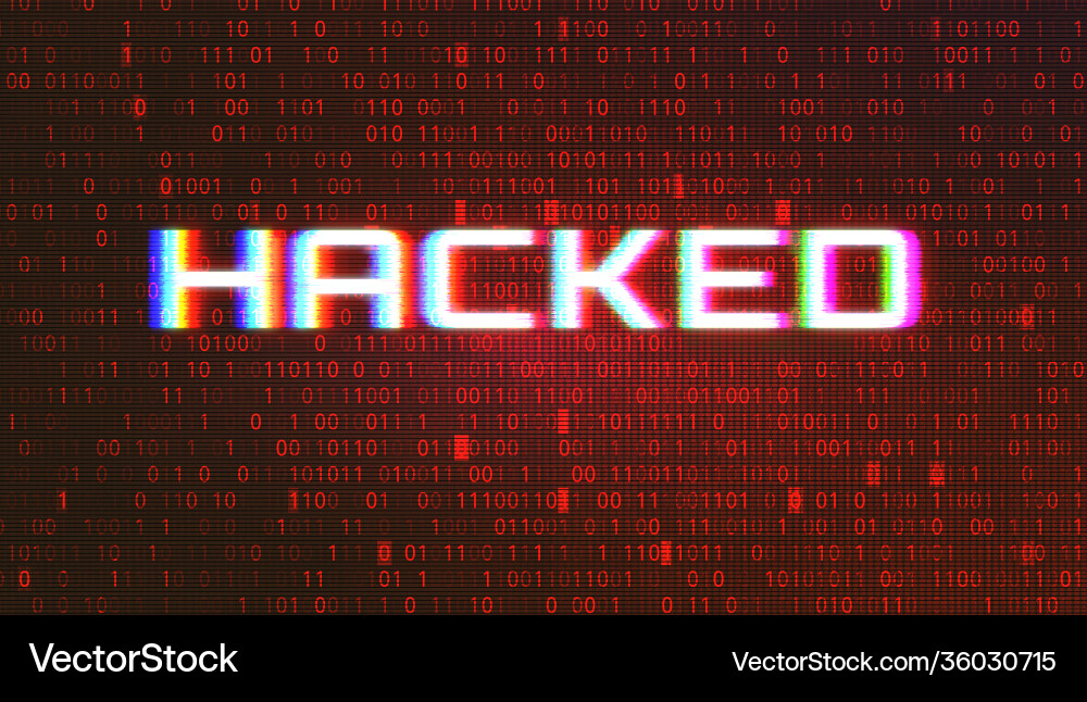 Binary Code Cyber Attack vector image
