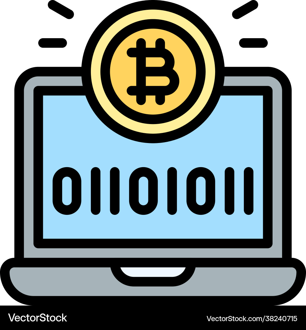 Binary code icon cryptocurrency related vector image