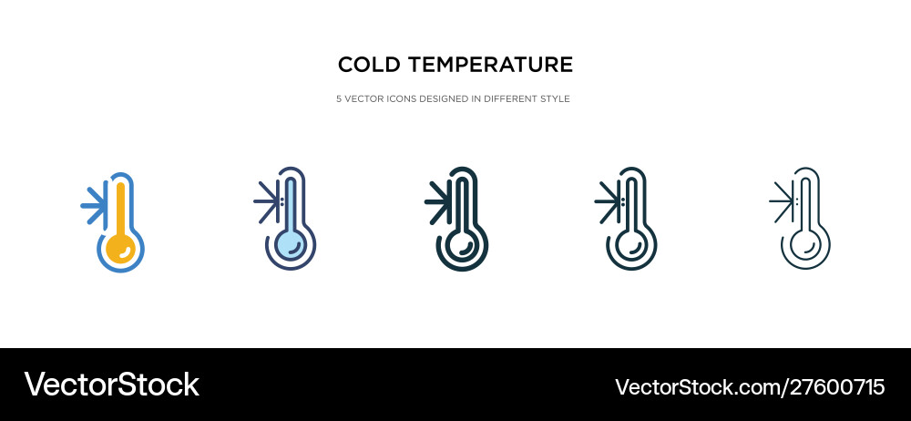 Cold temperature icon in different style two Vector Image