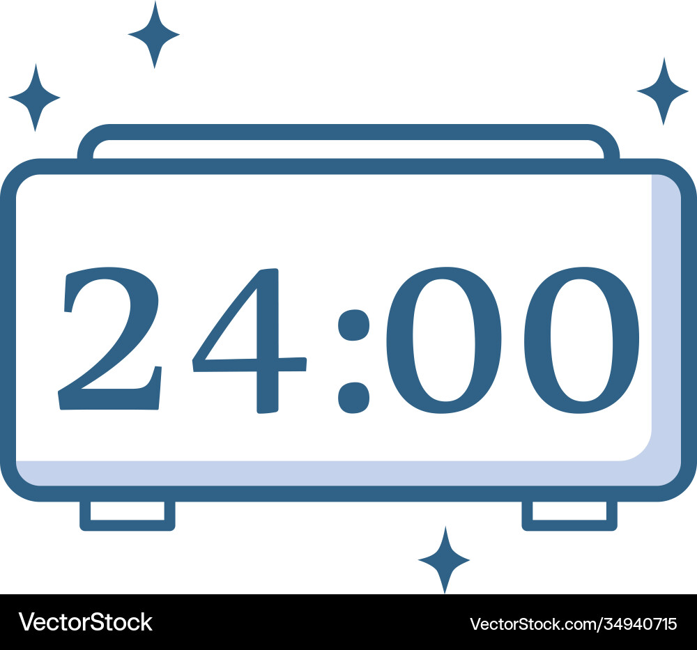 Digital clock time device line style icon vector image