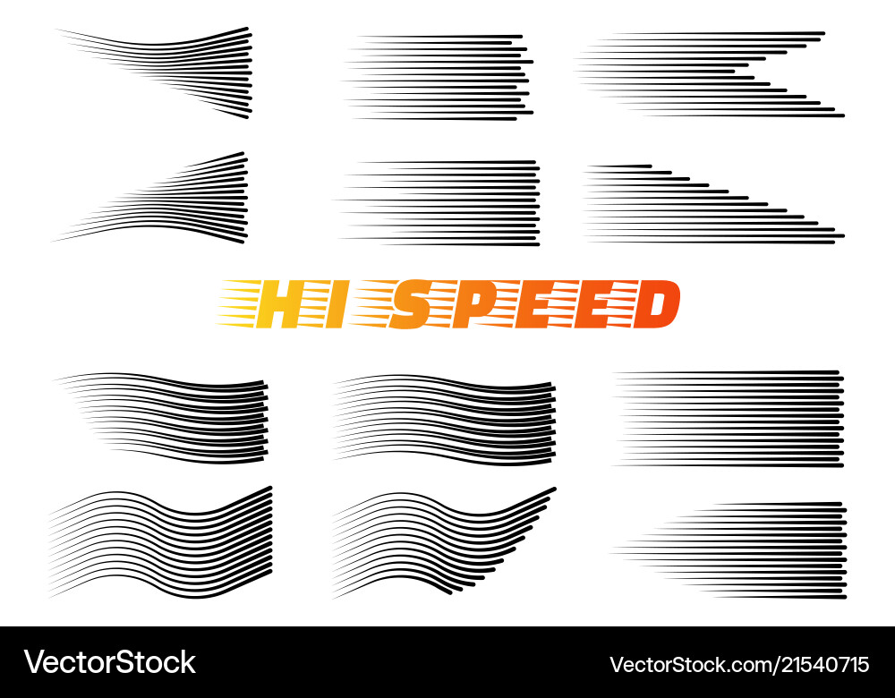 Dynamic Speed Lines - Isolated Set vector image