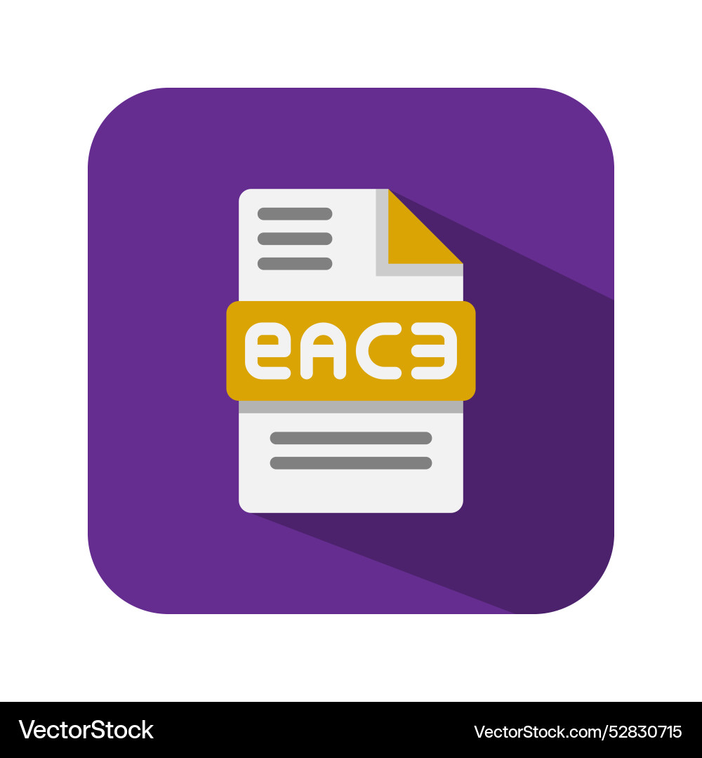 Eac3 audio file flat icons format Eac3 audio file flat icons format vector image