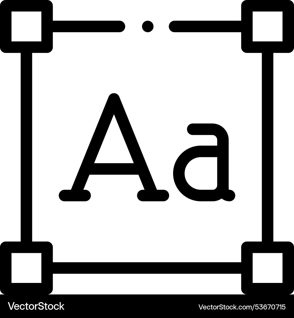 Font icon thin linear style design isolated Font icon thin linear style design isolated vector image