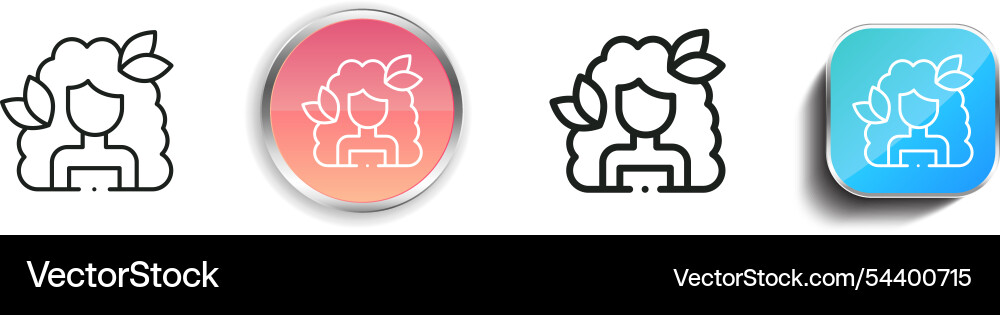 Gaia icon thin linear regular and button style Vector Image