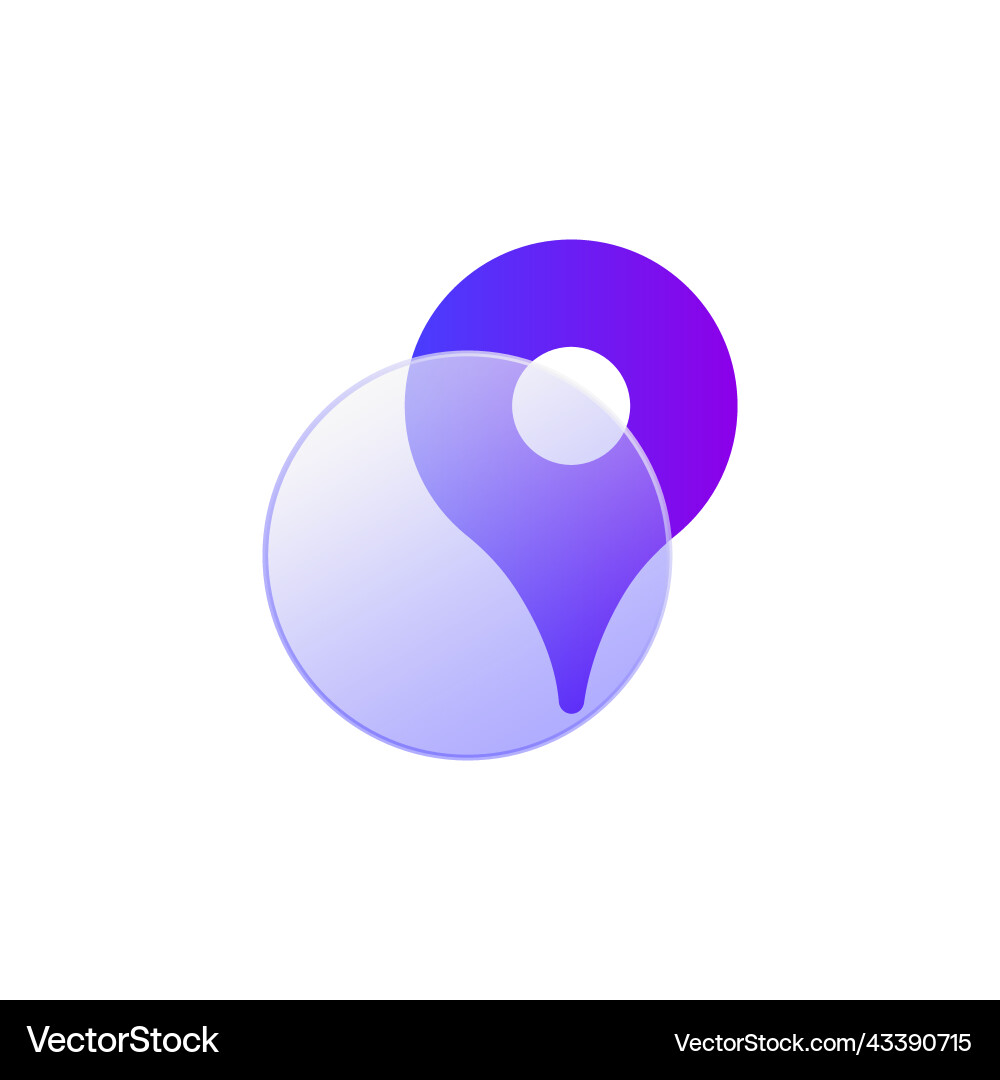 Gradient glass morphism location icon design Vector Image