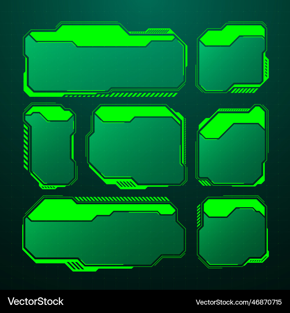 Green futuristic hud ui elements sci-fi user Vector Image