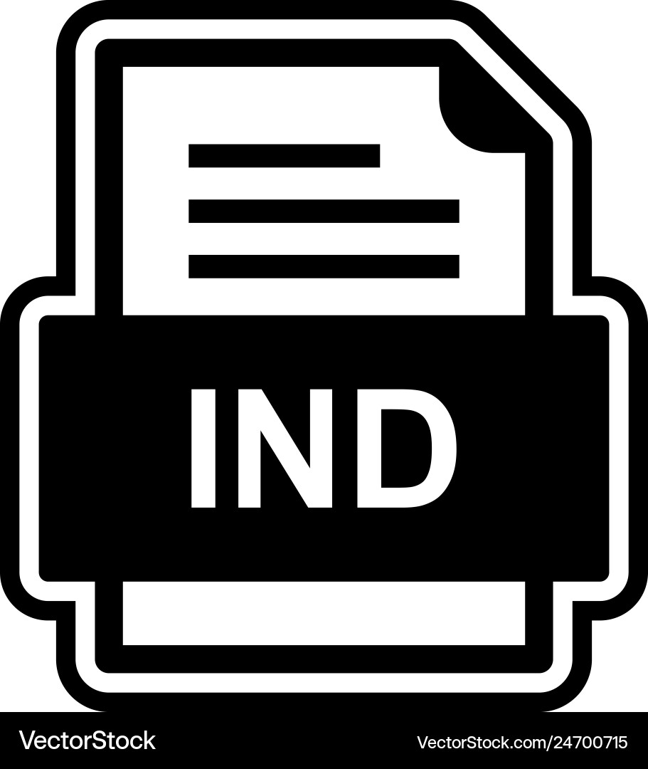 Ind file document icon vector image