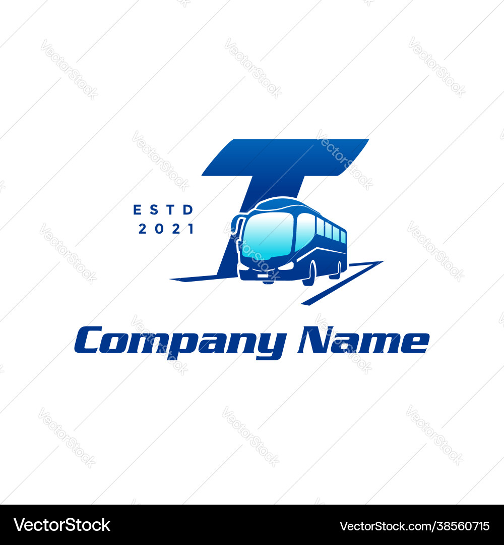 Initial t bus Vector Image