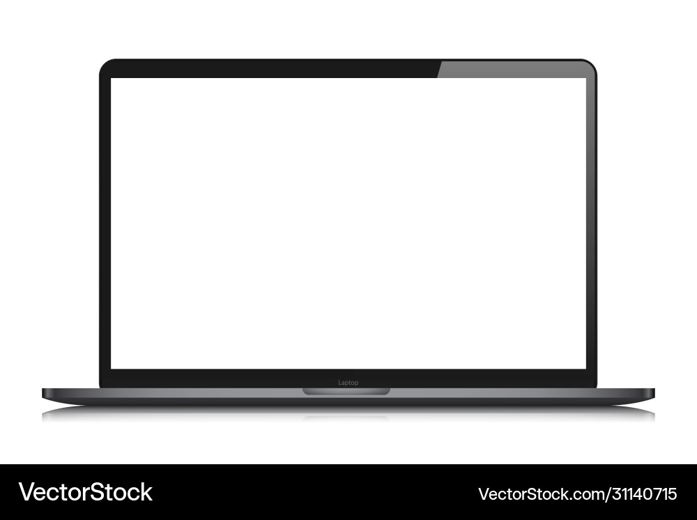 Laptop isolate blank screen display mockup Laptop isolate blank screen display mockup vector image