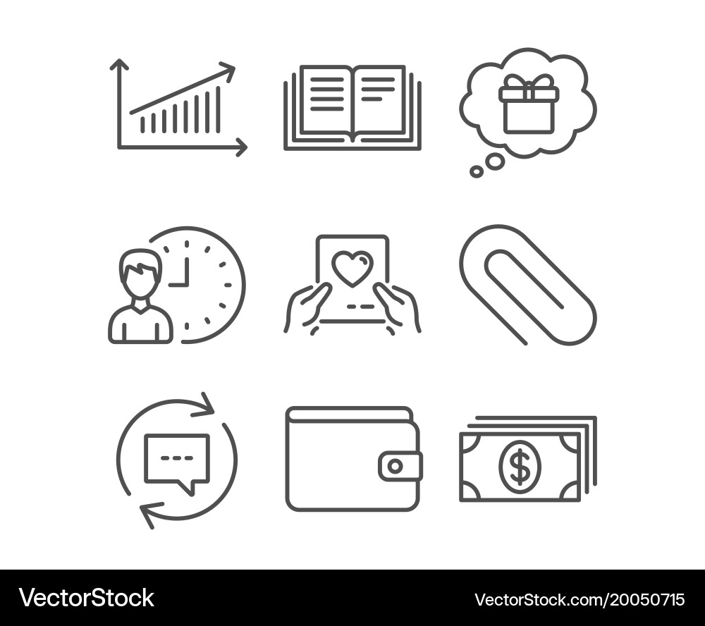 Love mail update comments and gift dream icons vector image