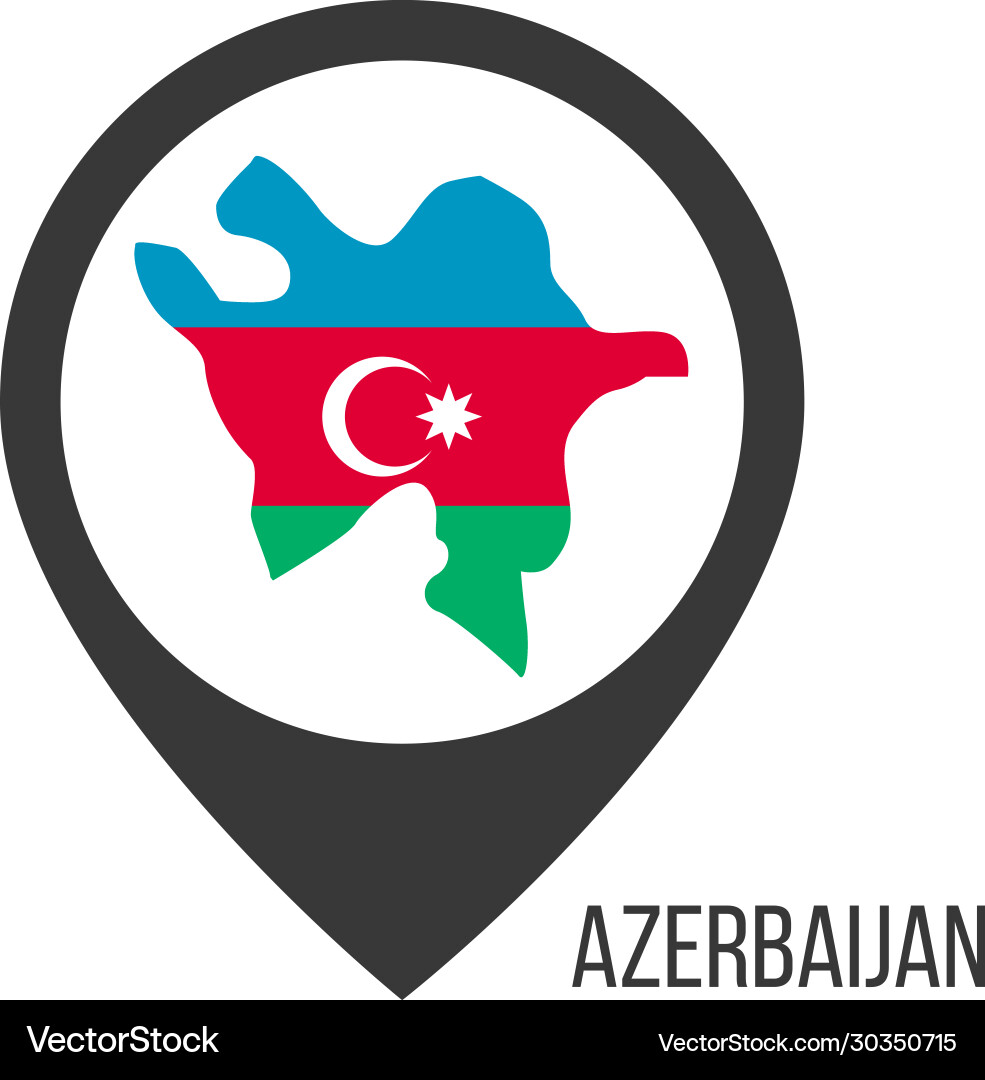 Map pointers with contry azerbaijan Vector Image