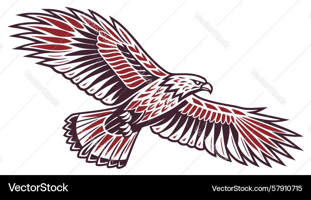 Minimalist eagle in flight design generative ai Vector Image