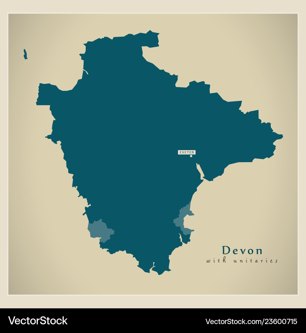 Modern map - devon county with unitary areas uk Modern map - devon county with unitary areas uk vector image