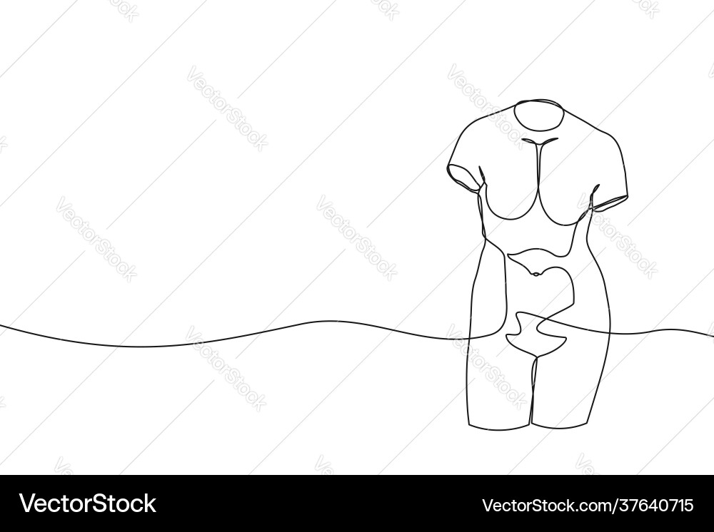 One continuous line drawing antique statue vector image