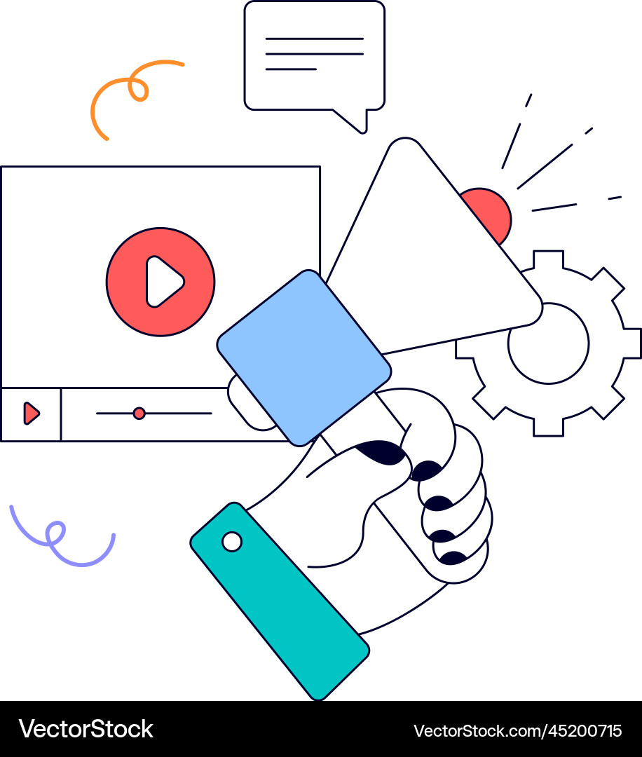 Ready to use animated design of media content Vector Image