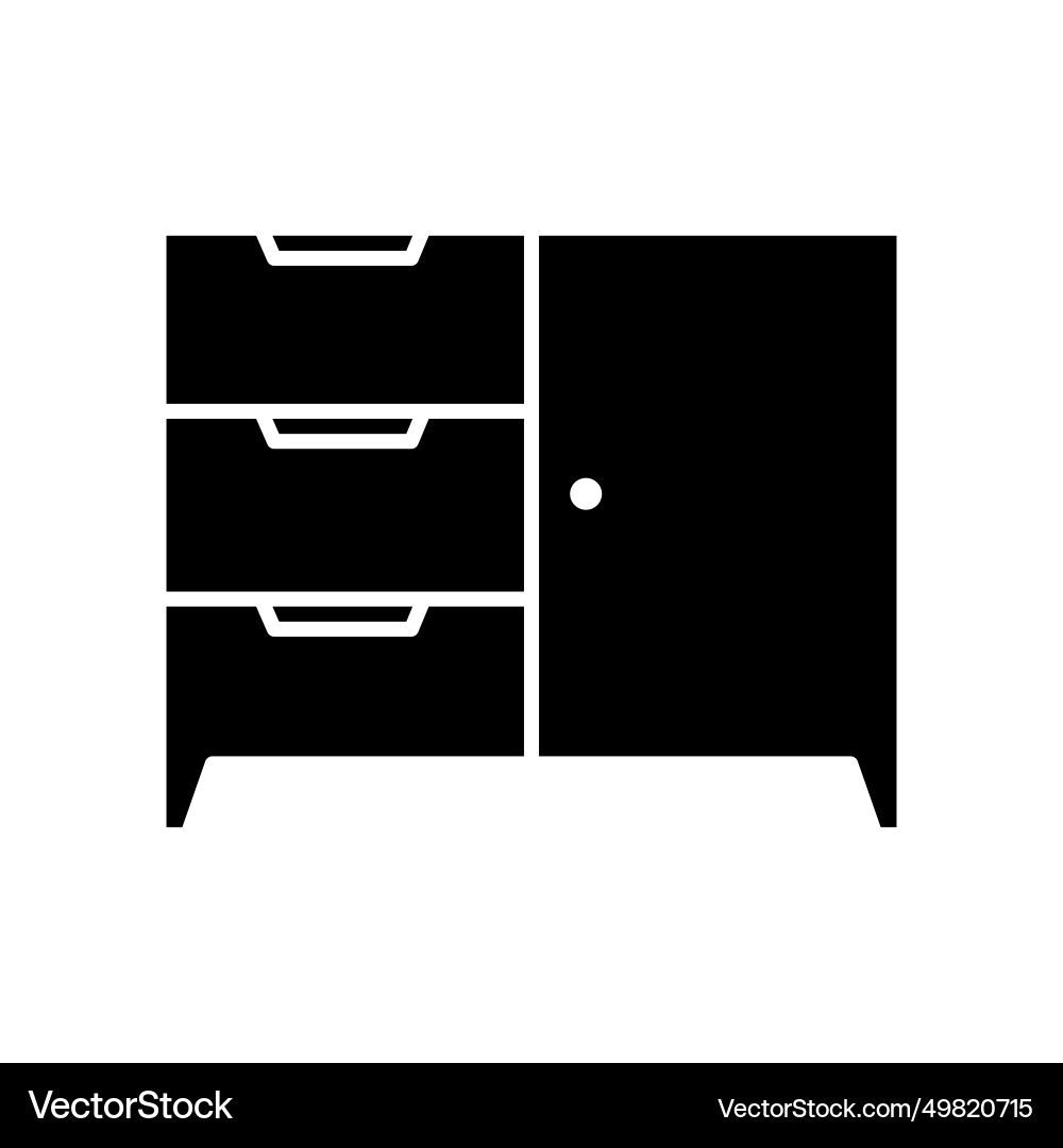 Schublade Schrank minimalistischen Icon Logo Design Schublade Schrank minimalistischen Icon Logo Design Vektorbild