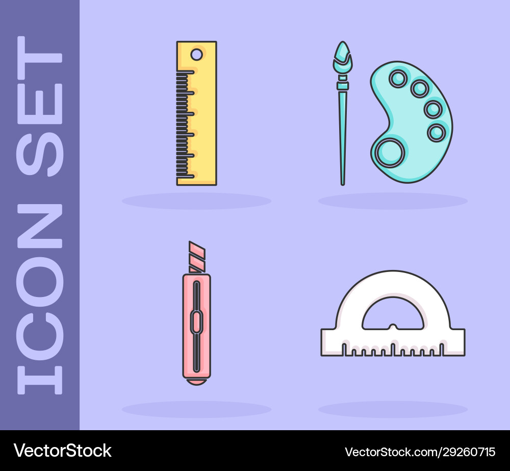 Set protractor grid for measuring degrees ruler Vector Image