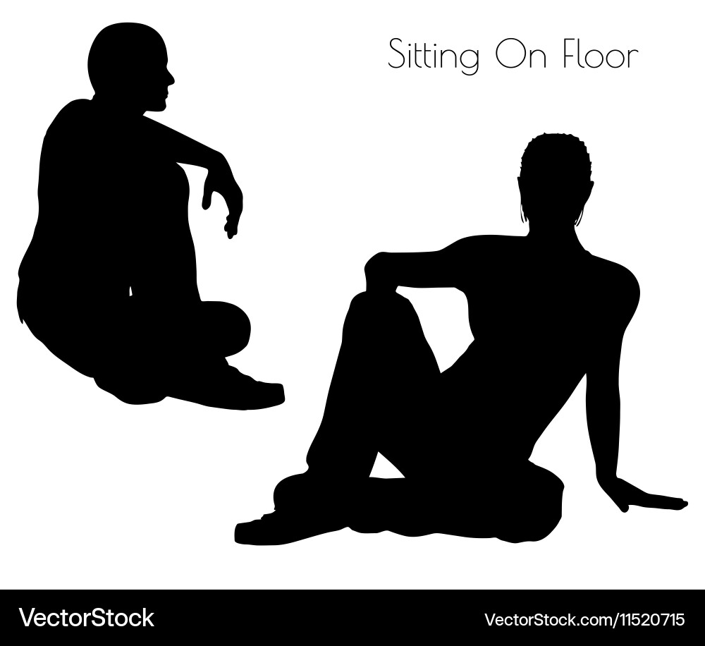 Silhouetted Man on Floor Vector Image