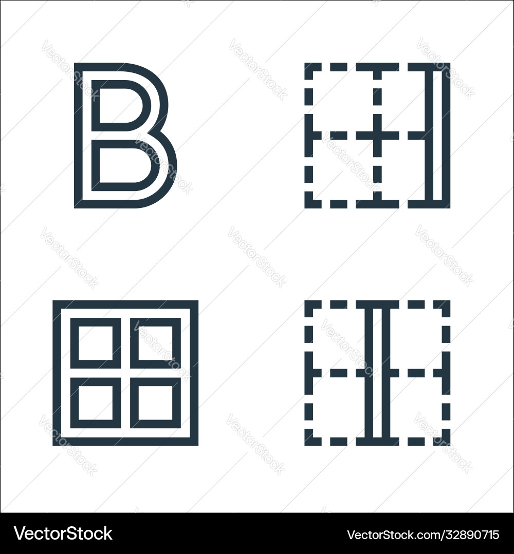 Text editor line icons linear set quality Text editor line icons linear set quality vector image
