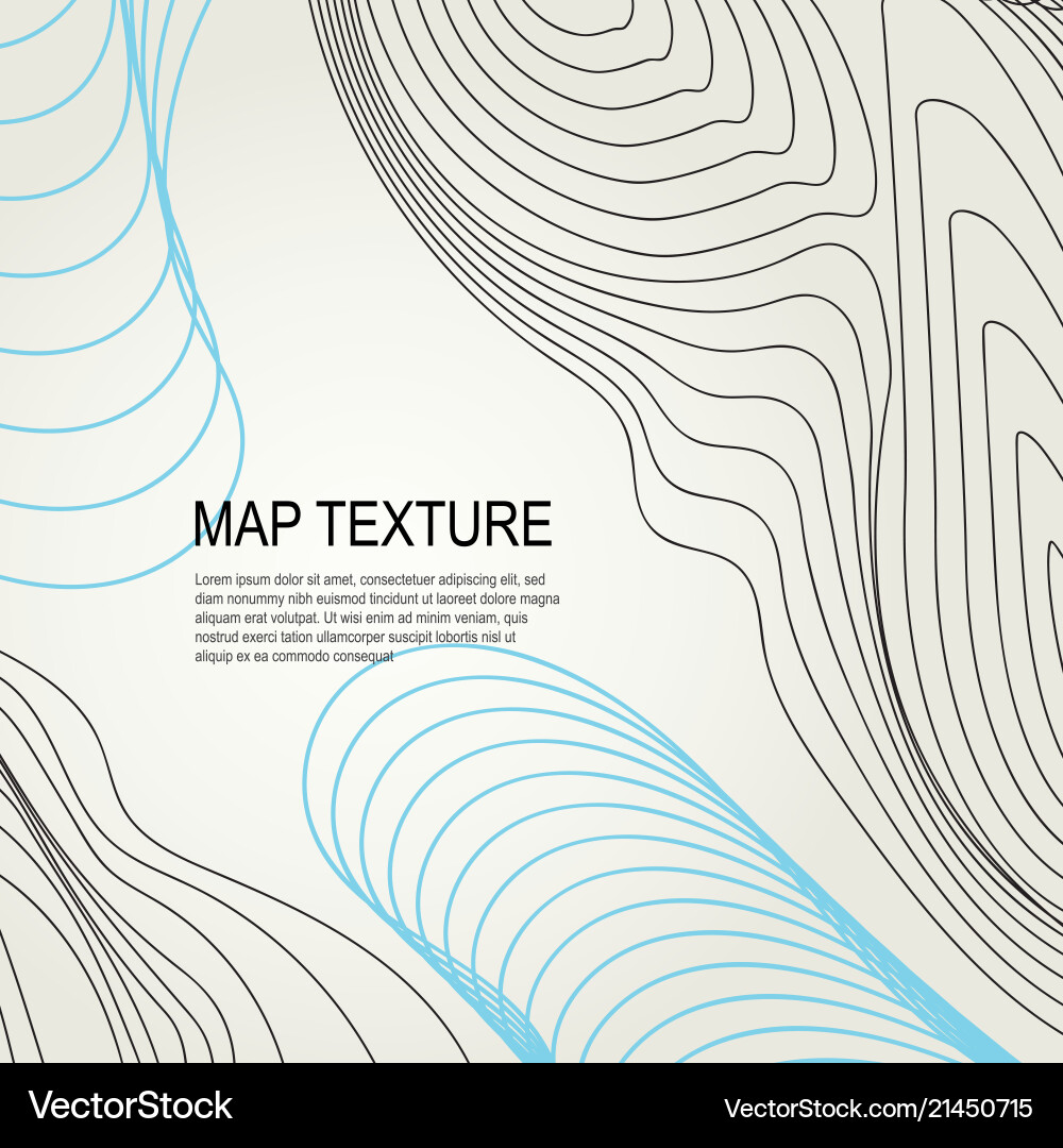 Topographical terrain map with line contours Topographical terrain map with line contours vector image