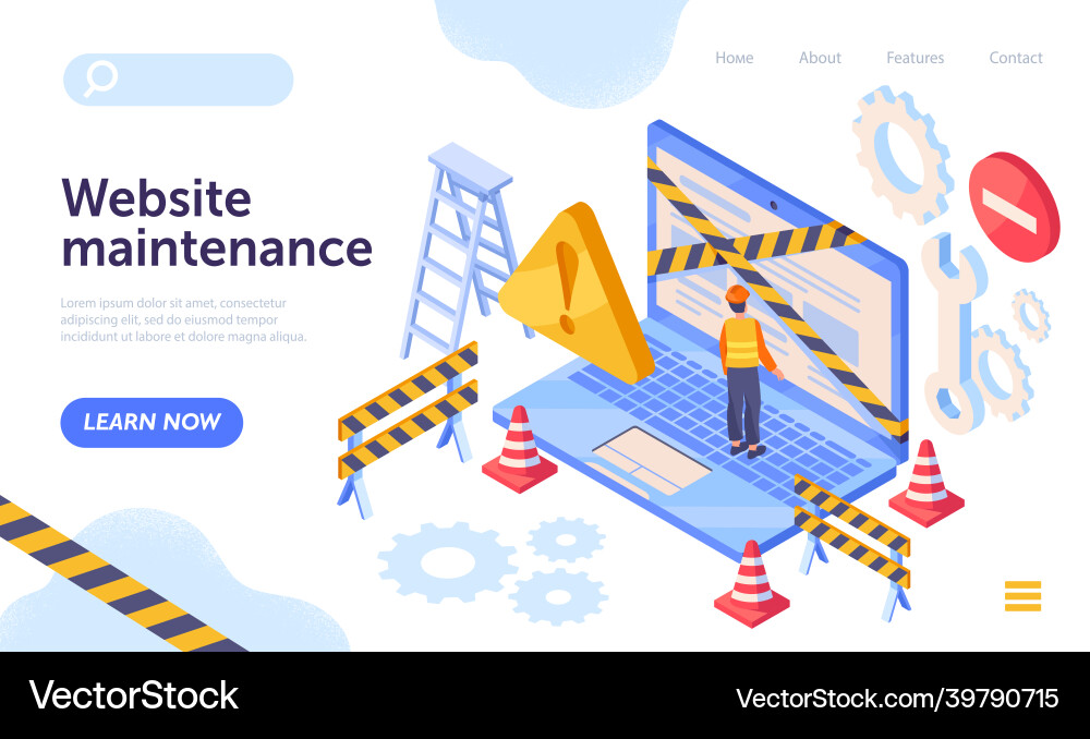 Website Troubleshooting Concept Vector Image