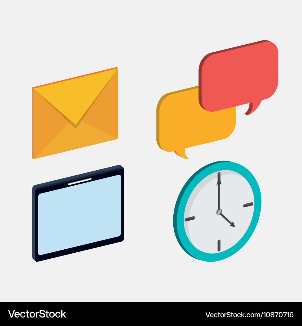 Big data center base and web hosting icon set Vector Image