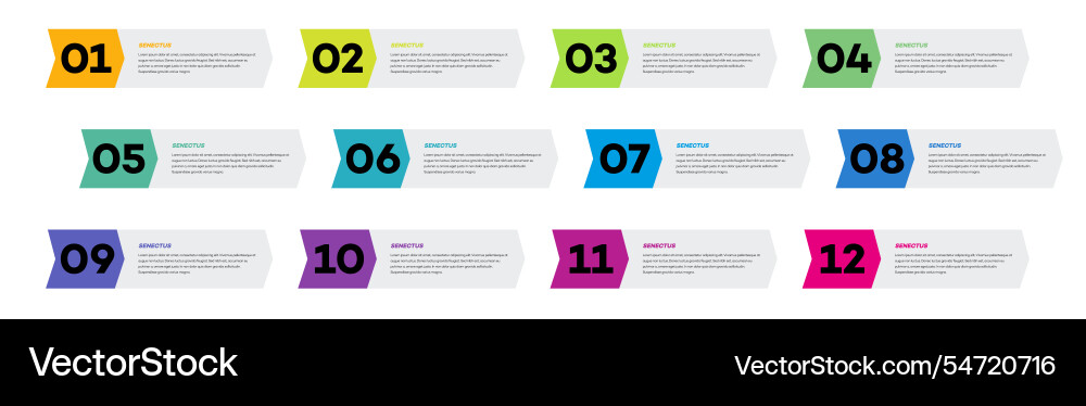 Bullet points numbers from 1 to 12 list markers Bullet points numbers from 1 to 12 list markers vector image