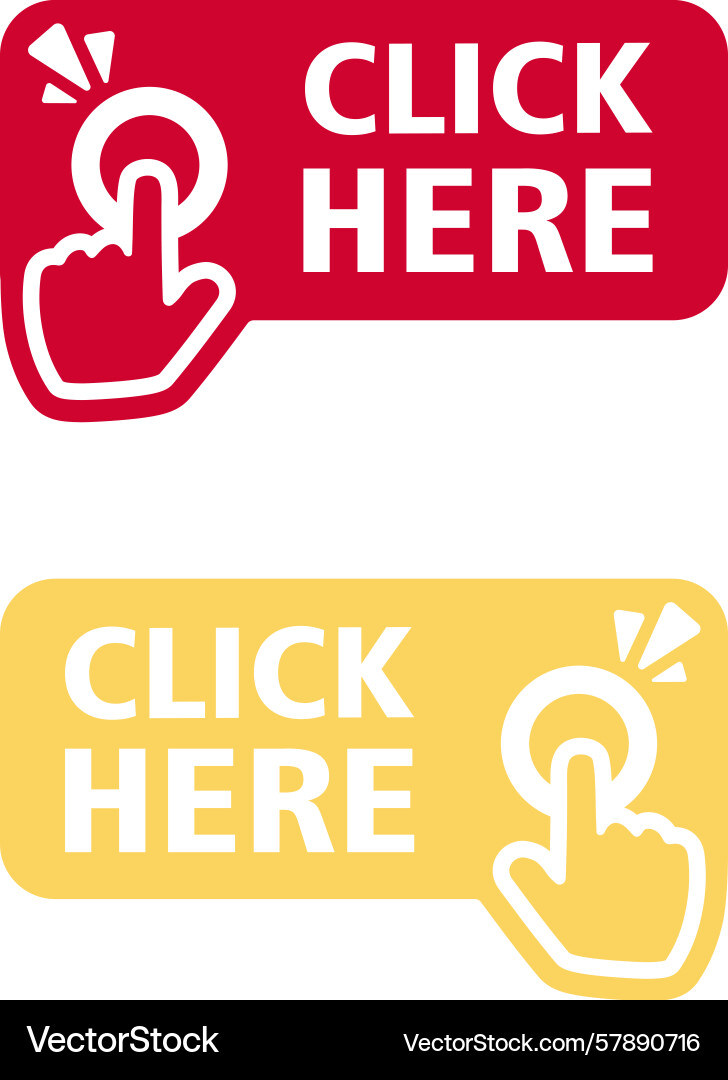 Click here button icon vector image