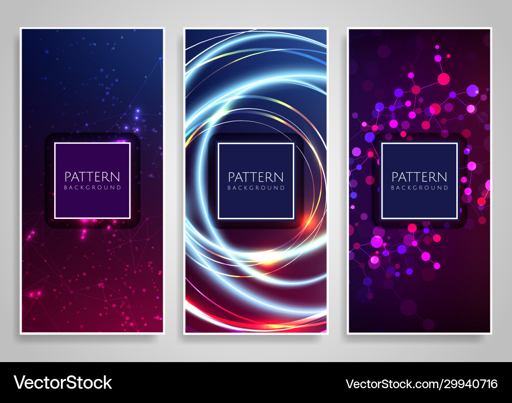 Colorful Abstract Header Set vector image