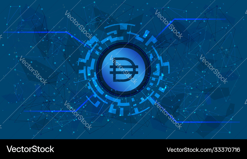 Dai token symbol defi project in a circle Vector Image
