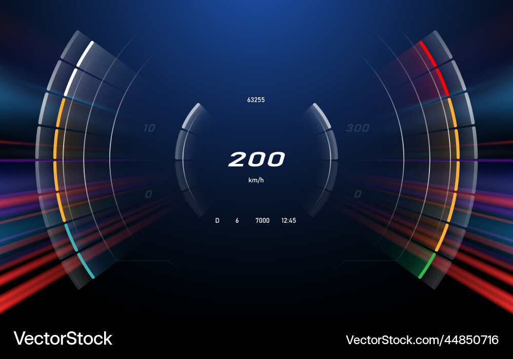 Digital Speedometer with Motion Effect vector image