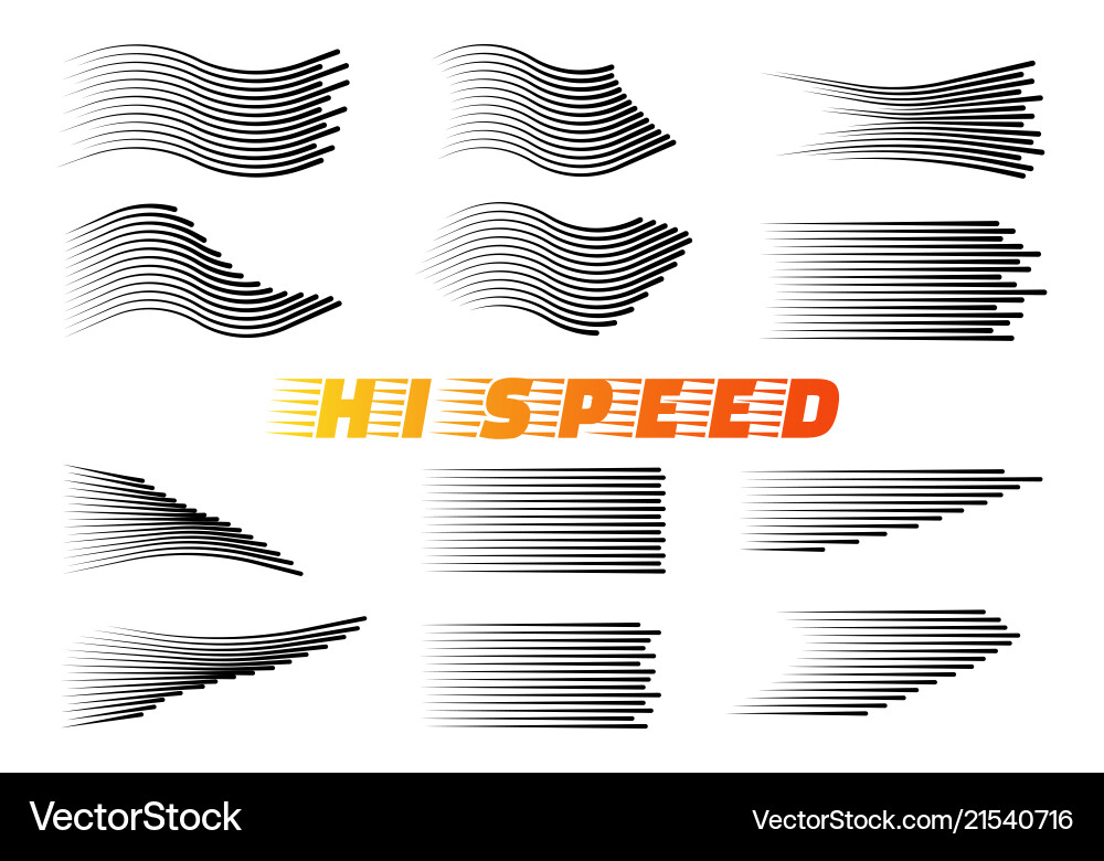 Dynamic Speed Lines - Isolated Set vector image