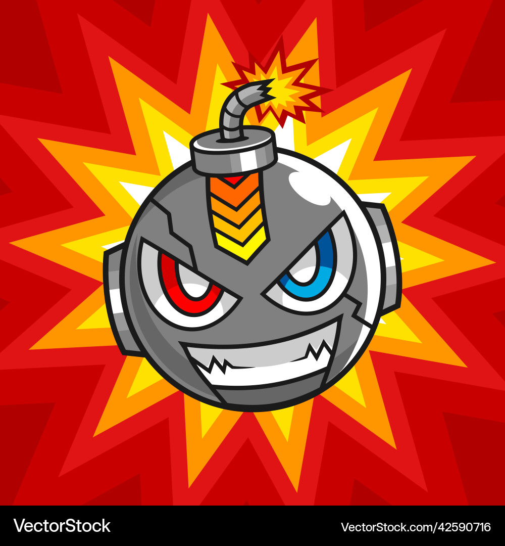 Explode cartoon boom character design Vector Image