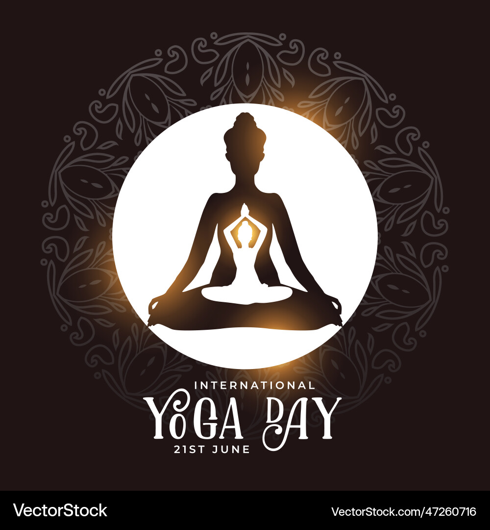 Eye catching international yoga day background Eye catching international yoga day background vector image