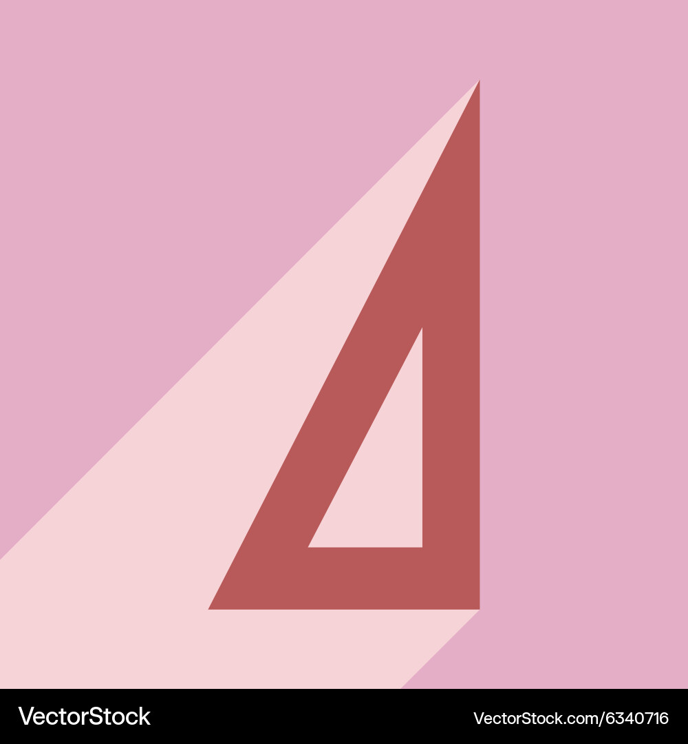 Flat with shadow icon and mobile application ruler vector image
