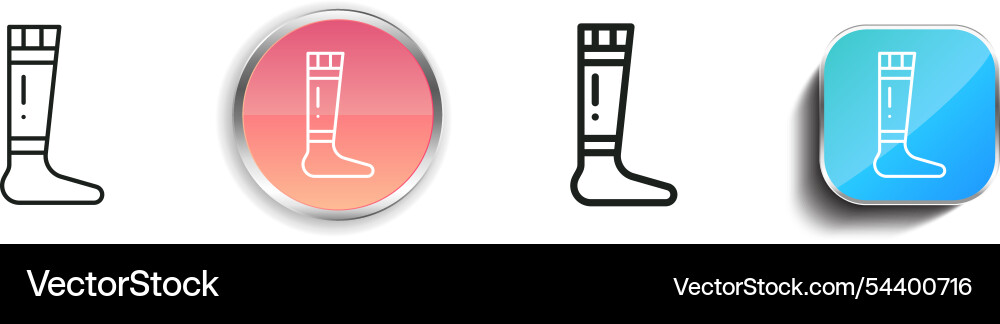 Gaiter icon thin linear regular and button style Gaiter icon thin linear regular and button style vector image