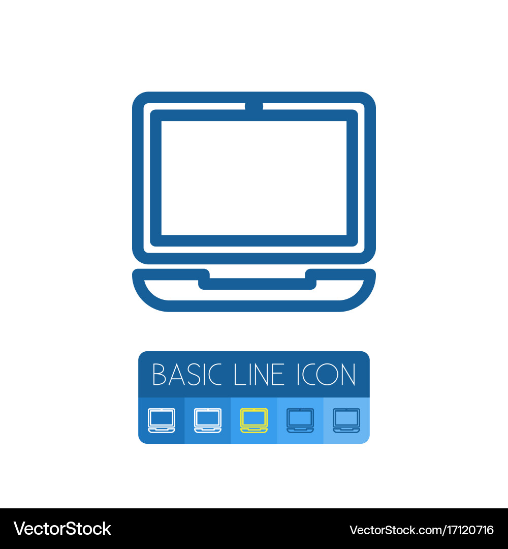 Isolated computerized outline device vector image