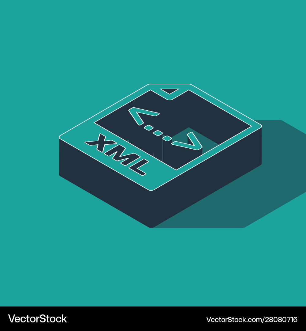 Isometric xml file document download button Isometric xml file document download button vector image