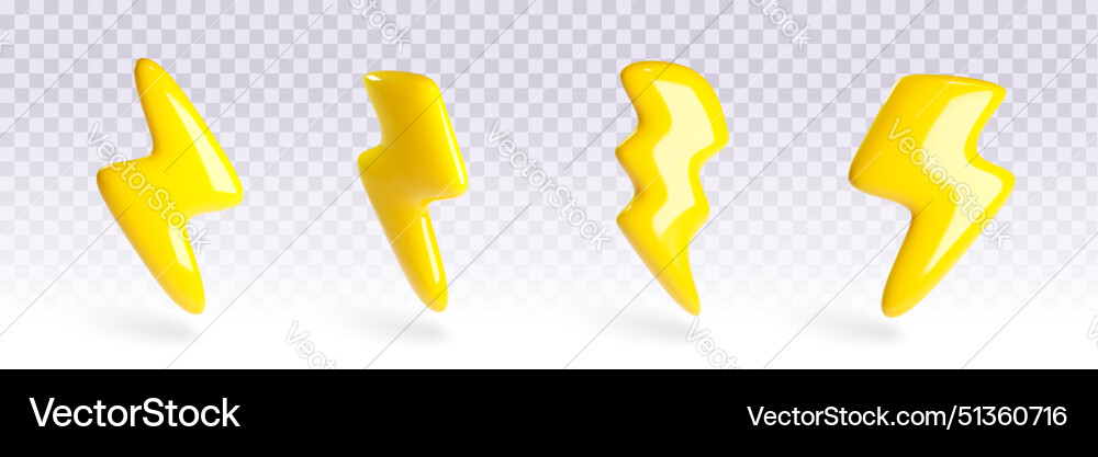 Lightning bolt of different shape Lightning bolt of different shape vector image