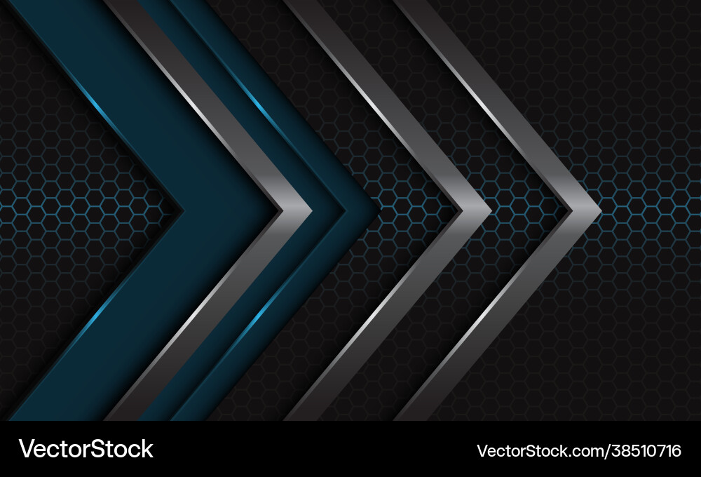 Metallic Hexagon Mesh Abstract Arrow vector image