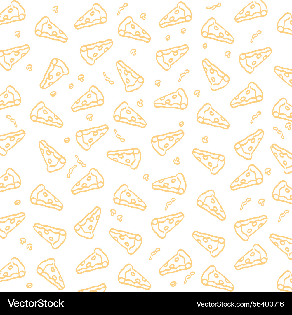 Pizza seamless pattern drawing design background Vector Image