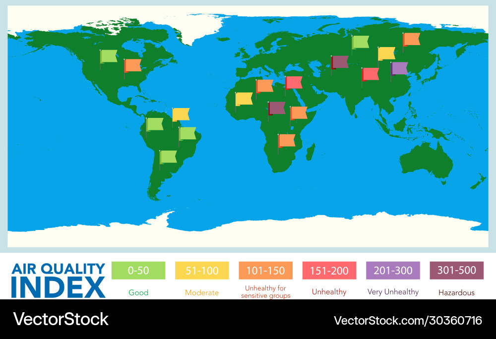 Poster design for air quality index with color Vector Image
