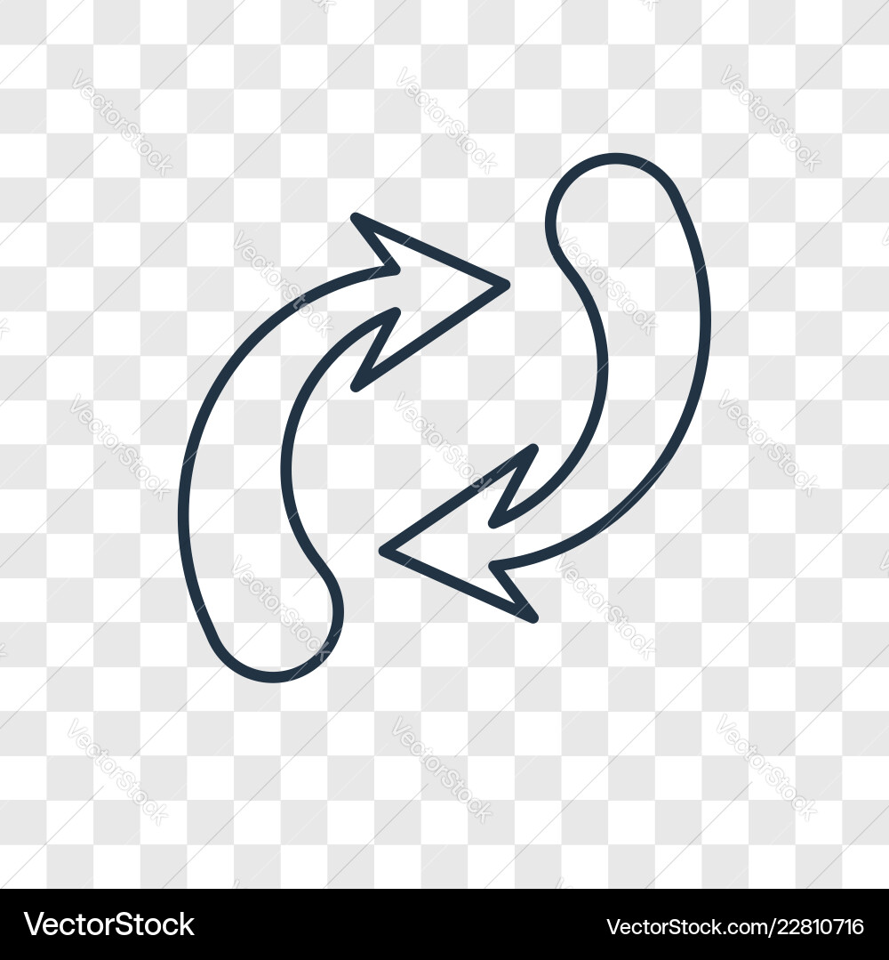 Reload arrows concept linear icon isolated Reload arrows concept linear icon isolated vector image