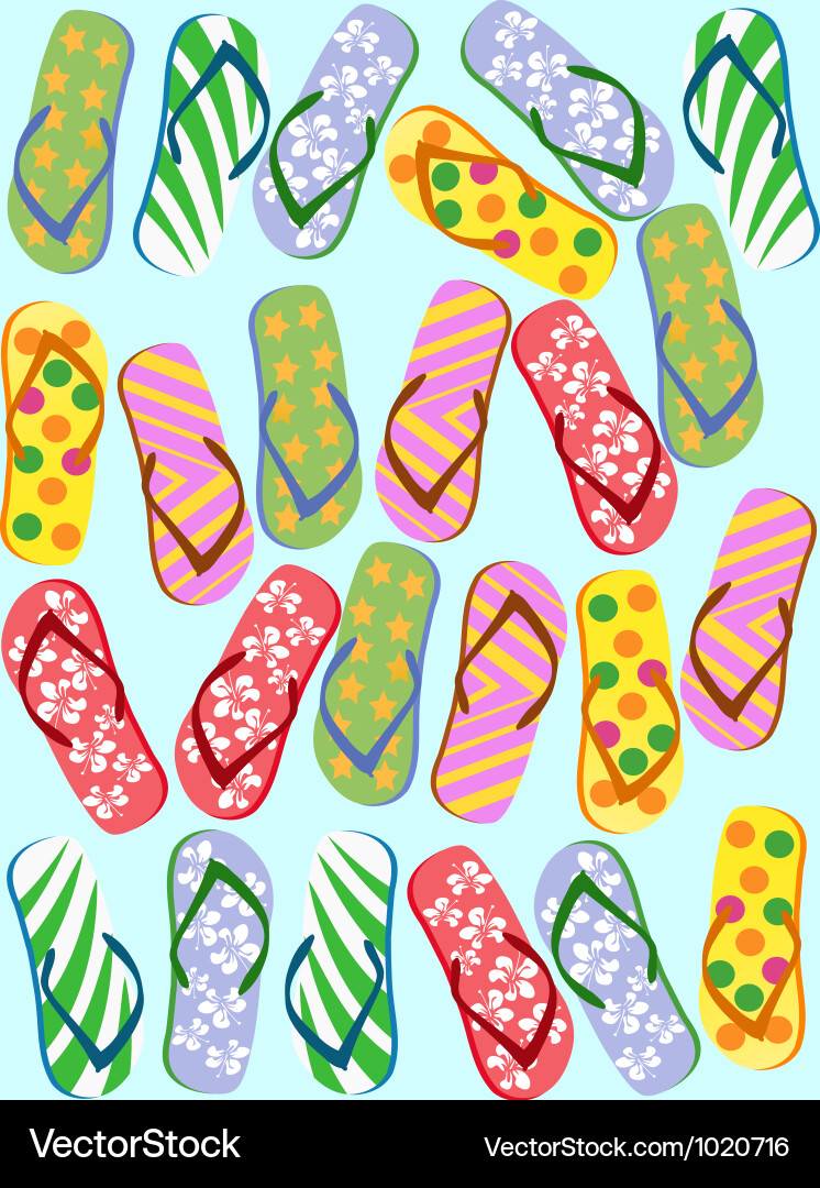 Retro Flip Flops Pattern vector image