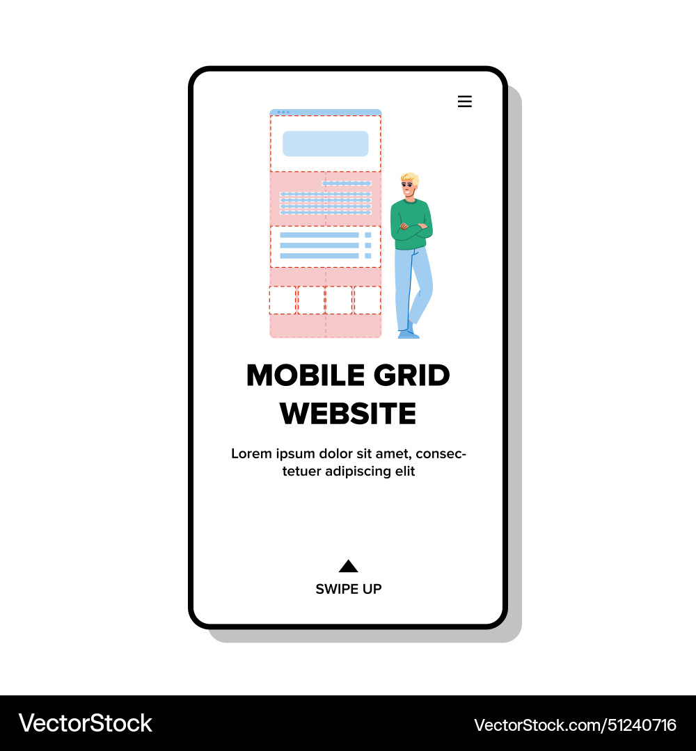 User mobile grid website User mobile grid website vector image